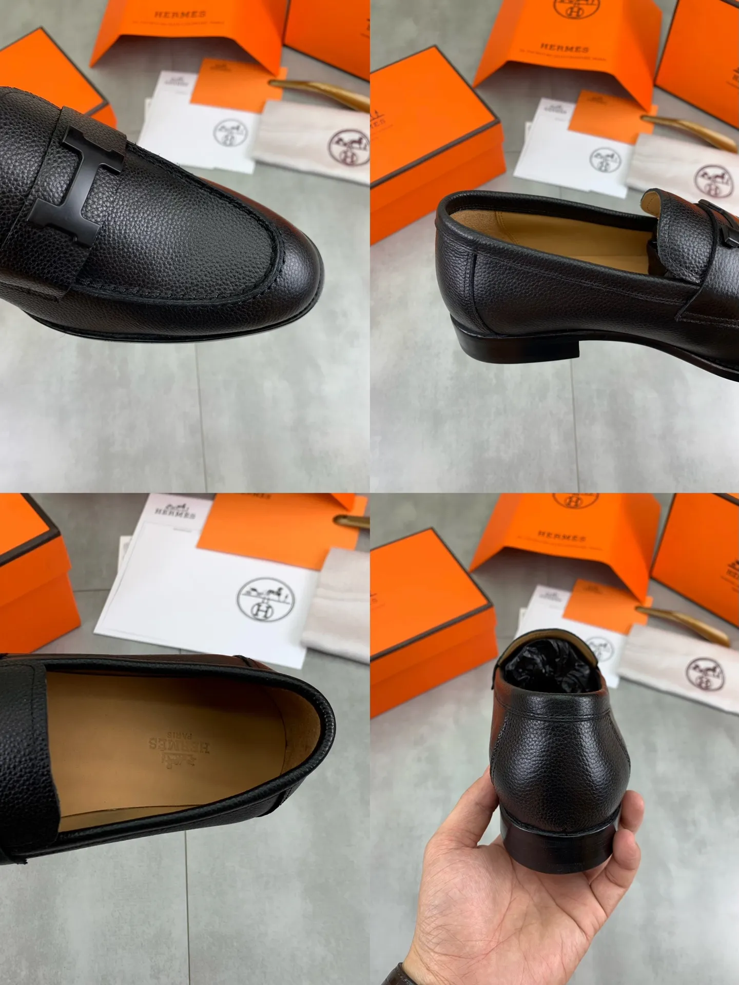 Factory price P980 💰💎💎💎 Original genuine leather outsole Brand: Hermès Grade: Same as the official website Original quality materials: Original soft calfskin Water-dyed cowhide lining Original Italian genuine leather outsole Style categories: Men's fashion Formal casual leather shoes Slip-on men's shoes series Young fashion European and American trends British style Code number: 39-45 (38.46 can be customized)